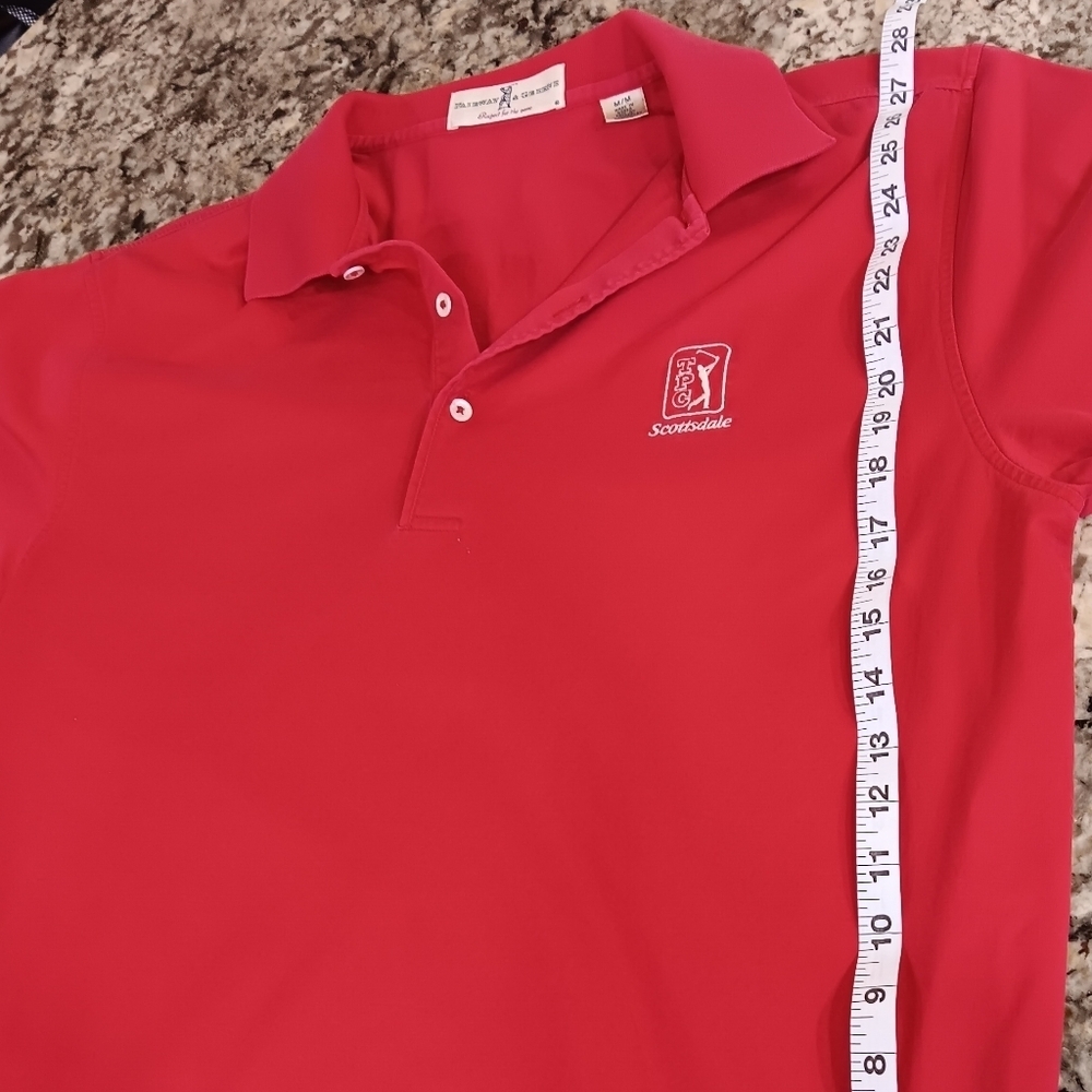 Mens Medium Fairway & Greene Scottsdale TPC Red Collar TShirt For Golf or Casual